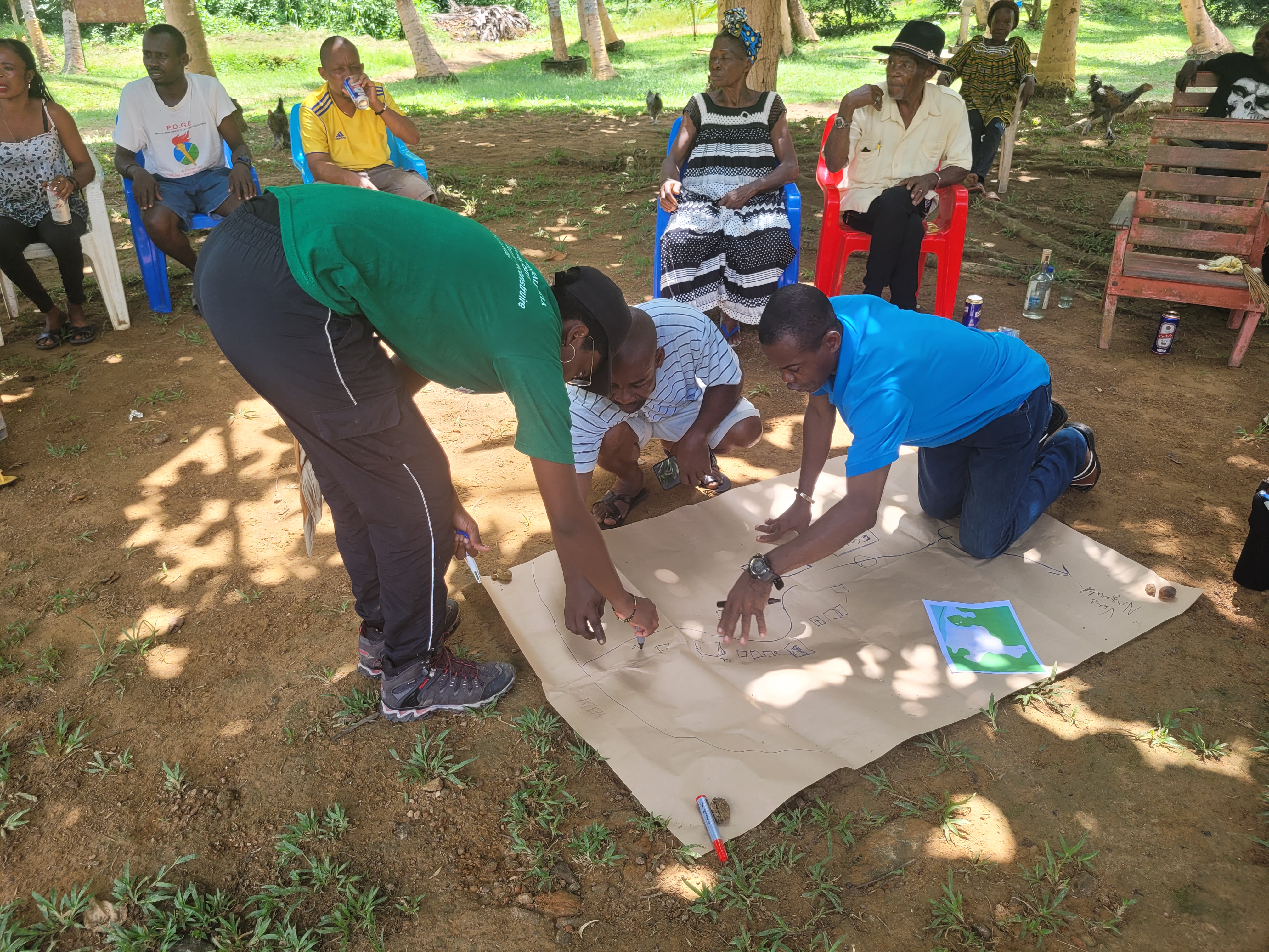 Animation d'atelier de cartographie participative au Cameroun